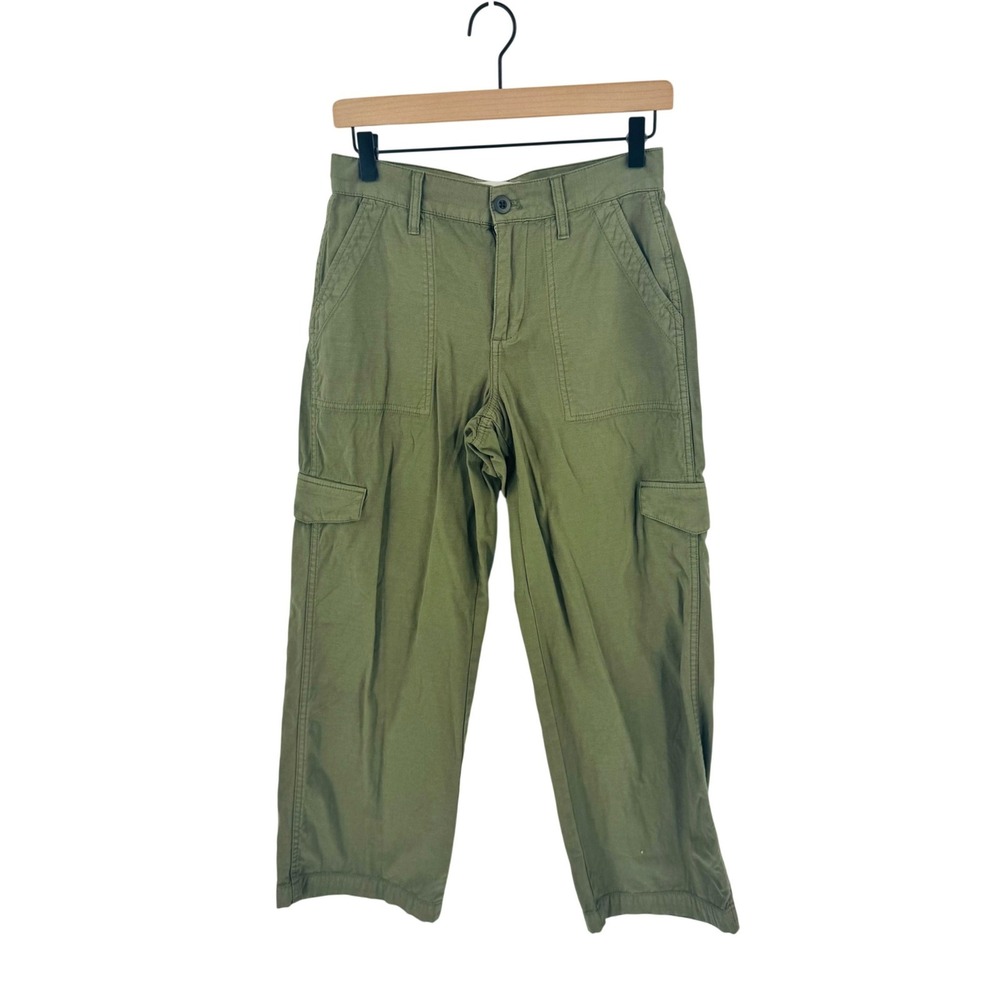 Madewell Cargo Pants Olive Green Size 26 Petite Tie Back High Rise Utility